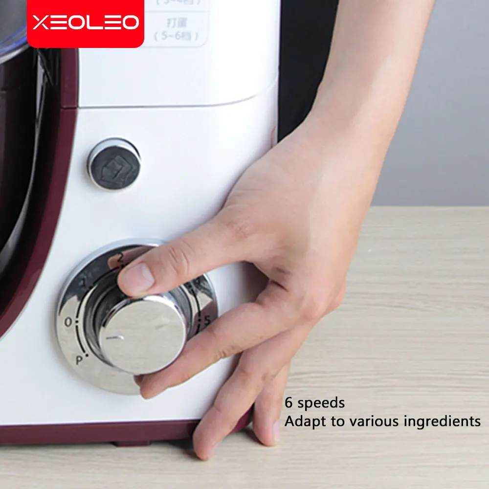 XEOLEO Commercial 4.2L Planetary Food Mixer Electric Dough Cake Mixer Stand Flour White Household Chef Machine