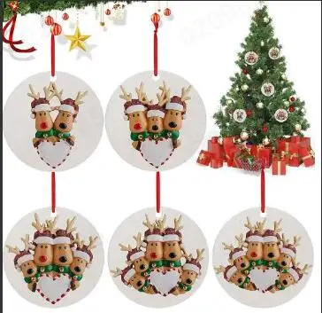 

5pcs New Year 2024 Little Deer Christmas Tree Decoration Acrylic Flat Hanging Ornament Car Interior Decoration party supplies