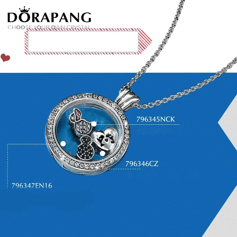 

NEW 100% 925 Sterling Silver Pendant Magnetic DIY Chain Memory Floating Locket Hallowmas Lovely Charms Necklace Jewelry Set Gift