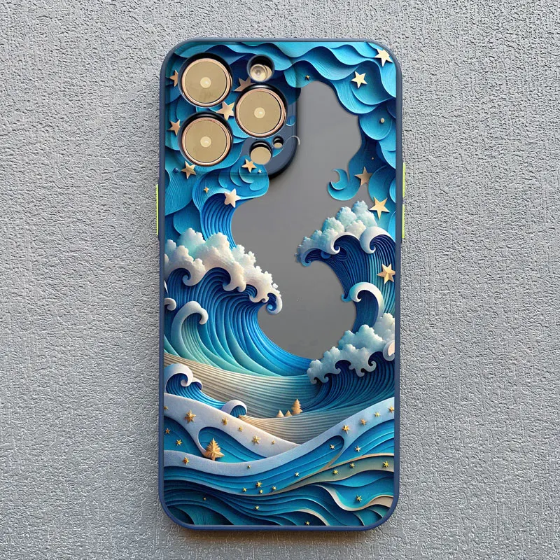 Ocean Adventure Marine Life Phone Case featuring Sharks and Dolphins with Blue Sea Waves Design