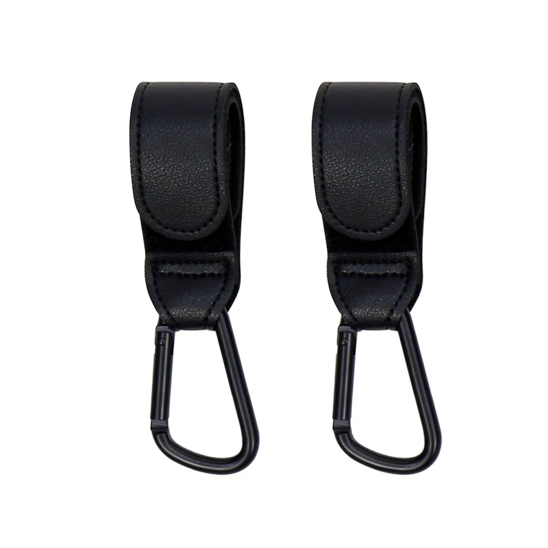 Premium Leather Stroller Hooks - Elegant Organizer & Diaper Bag Holders