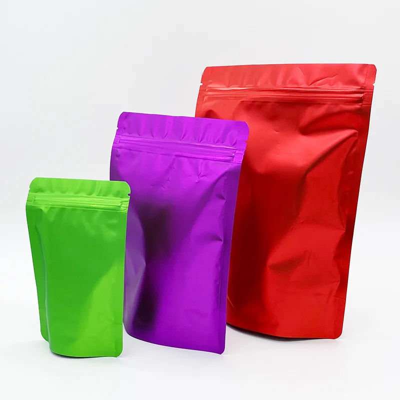 

Matte Color Aluminum Foil Stand Up Bag Tea Packaging Bag Cat Food Fish Bait Seal Bag Food Self Seal Bag