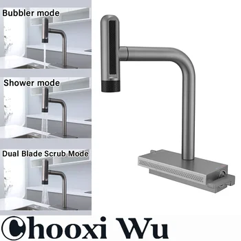 ก๊อกน้ําสแตนเลสแบบดึงออกในครัว, พวยกามัลติฟังก์ชั่น, การควบคุมคู่ร้อนและเย็น, แกนวาล์วเซรามิก 1