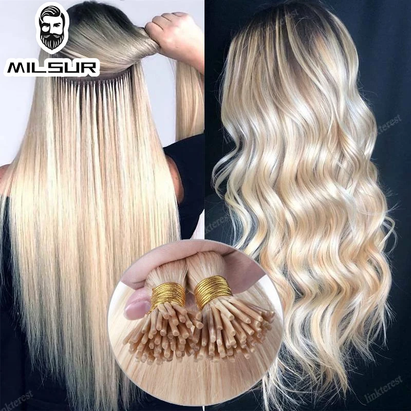 I Tip Hair Extensions Human Hair 1.2cm Keratin Natural Extension Nail Bond Capsule NonRemy 50strand 12-26inch Straight hair extensions