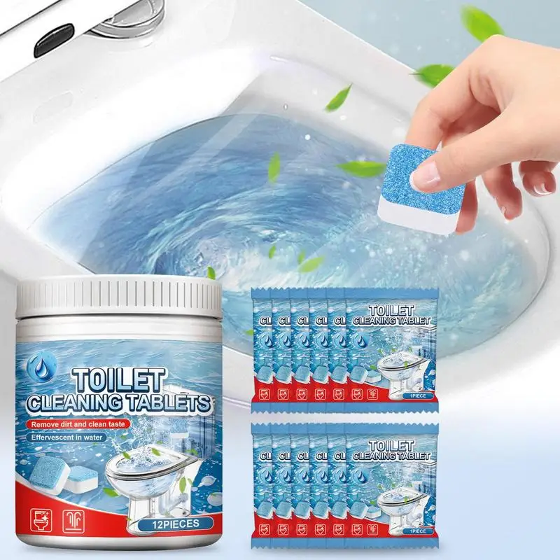 Toilet Tank Cleaner Tablets 12 Pcs Toilet Bowl Cleaners Efficient Tablets Safe Bowl Cleaner Refills For
