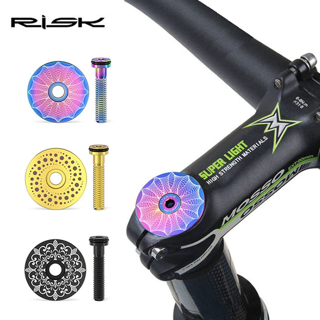 2025 New SISK Titanium alloy Cap Kit M6*30MM Bicycle Stem Bolts Ultralight Hollow Screw Bicycle Headset Top Cover