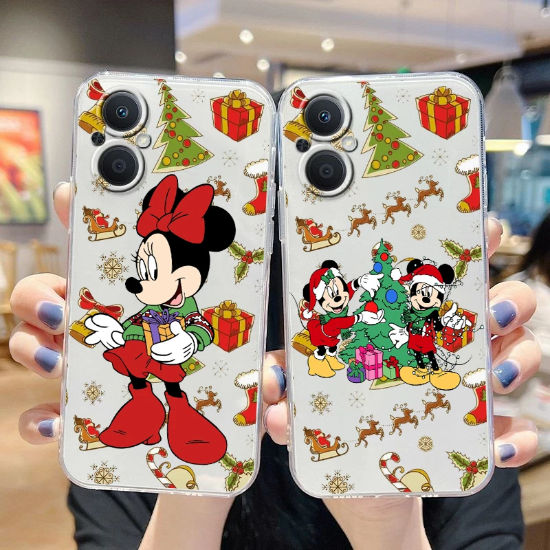 

Disney mickey mouse Christmas For OPPO A5 A9 A53 S A74 Reno 7 6 5 4 2 Find X3 X2 Z Lite Neo Pro Plus transparent Phone Case