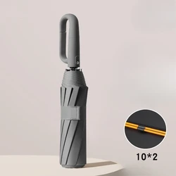 Stylish UV Protection Compact Folding Umbrella with Loop Buckle - Aluminum (Grey)