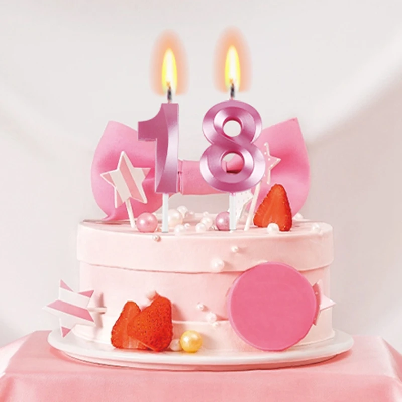 3D Number Cake Decorating Candles Colorful Cake Topper Birthday Party Memorial Day Girl Happy Birthday Topper Decoration cake candles