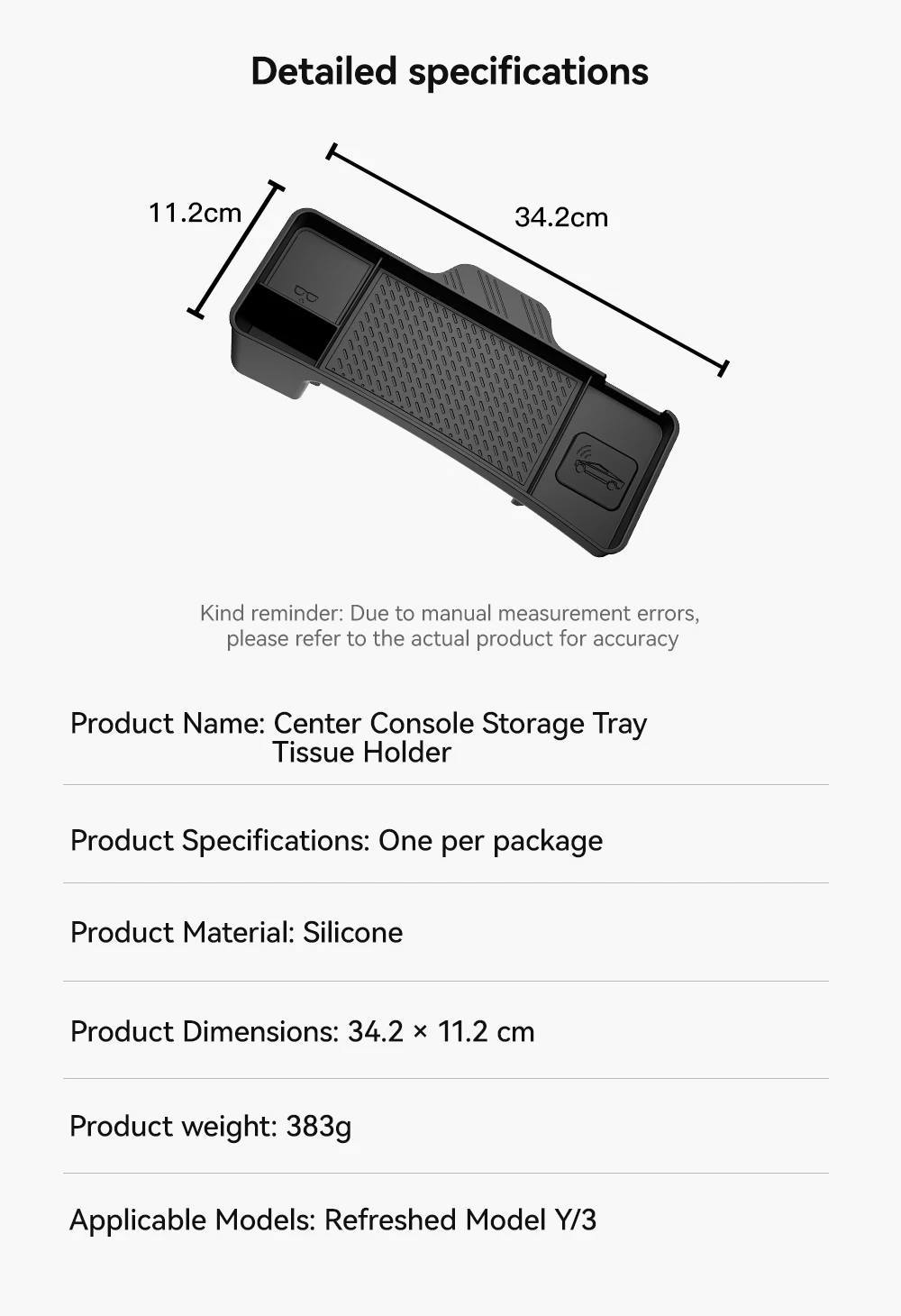 Storage Tray For Tesla Model Y Juniper 2025 Model 3 Highland Rear Screen Storage