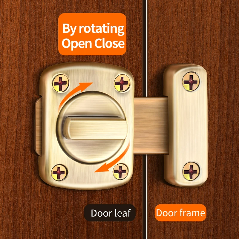 Door Latch Anti-theft Door Latch Cast Iron Hook Door Latch Adjustable Security Burglary Protection Lock Home Security