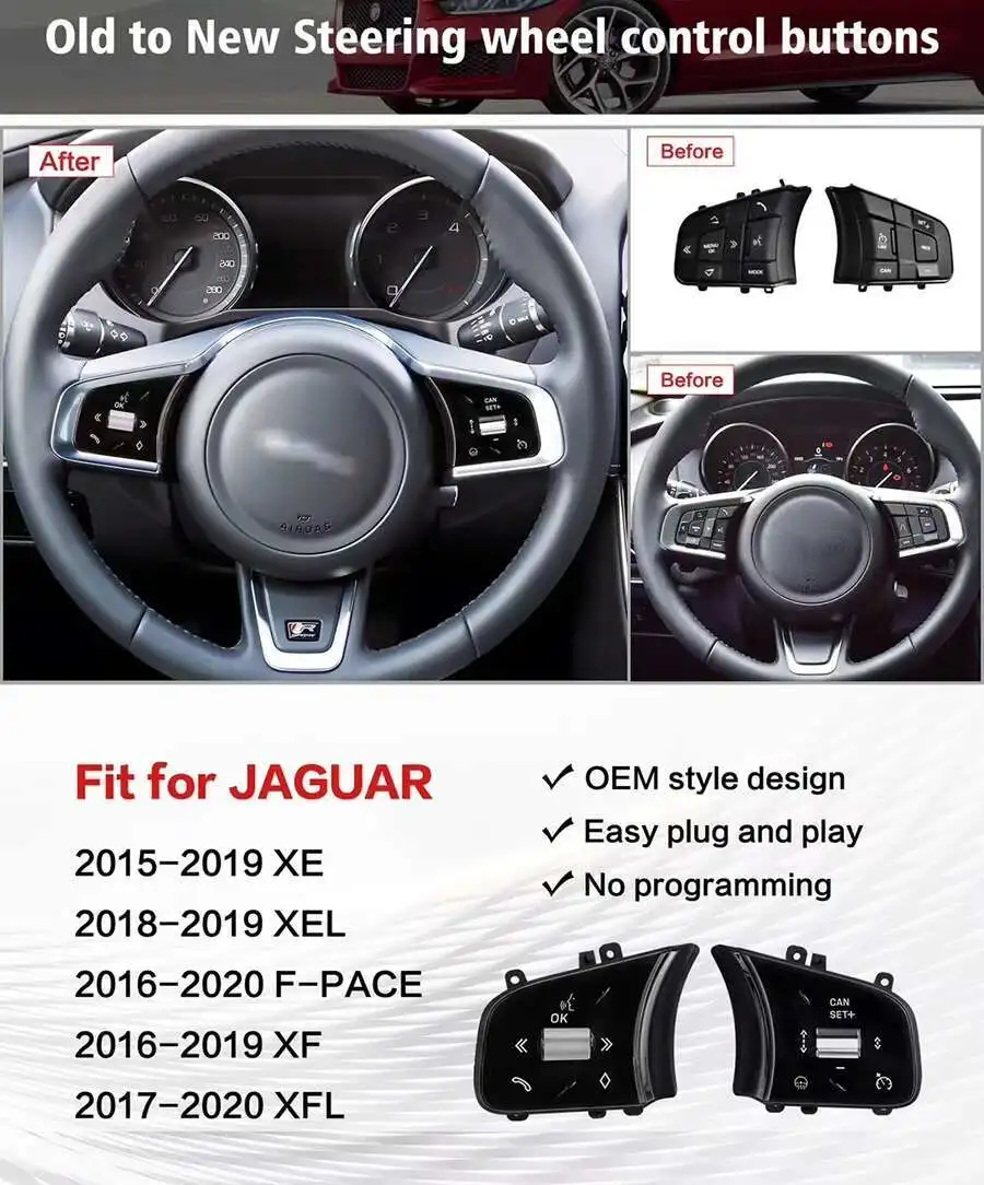 Steering Wheel buttons for Jaguar XE XEL F-PACE XF XFL
