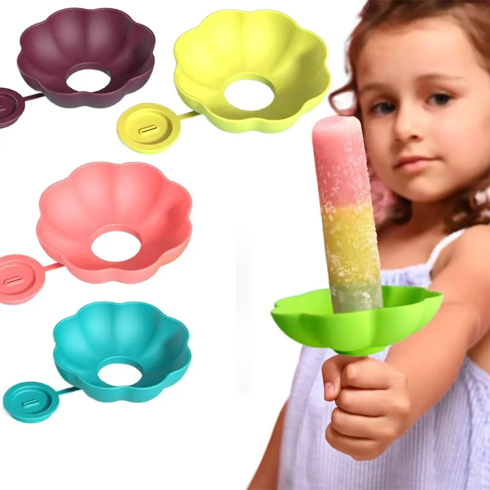 New Creative Silicone Drip-Proof Popsicle Rack Ice Cream Stand Portable Popsicle Tray Kids Handheld Ice Cream Holder