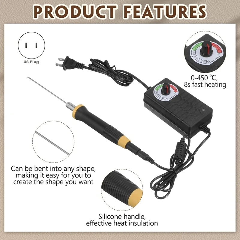 A7QHO-6Pc Foam Cutter Electric Hot Wire Cutter Pen Tools Kit,4In,6In,8In Foam Board With Stand,For Cutting US Plug