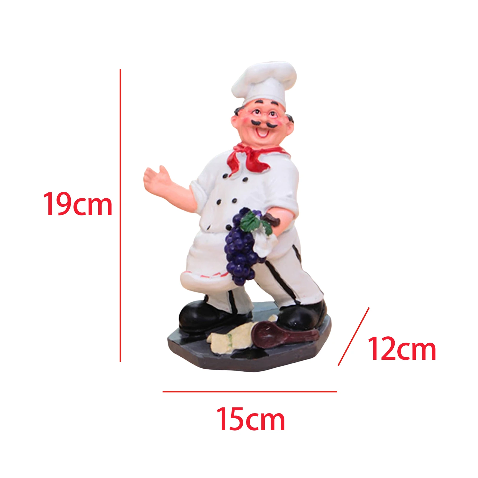 Sculpture de chef - CIKONIELF - Résine - Décoration de cuisine - 19,5 x