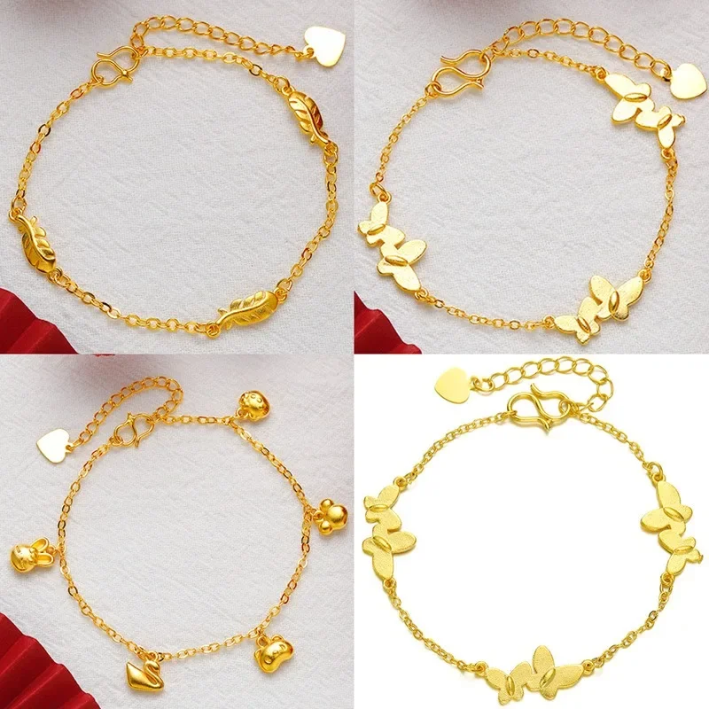 

Браслет из латуни с листьями-бабочками для девочек