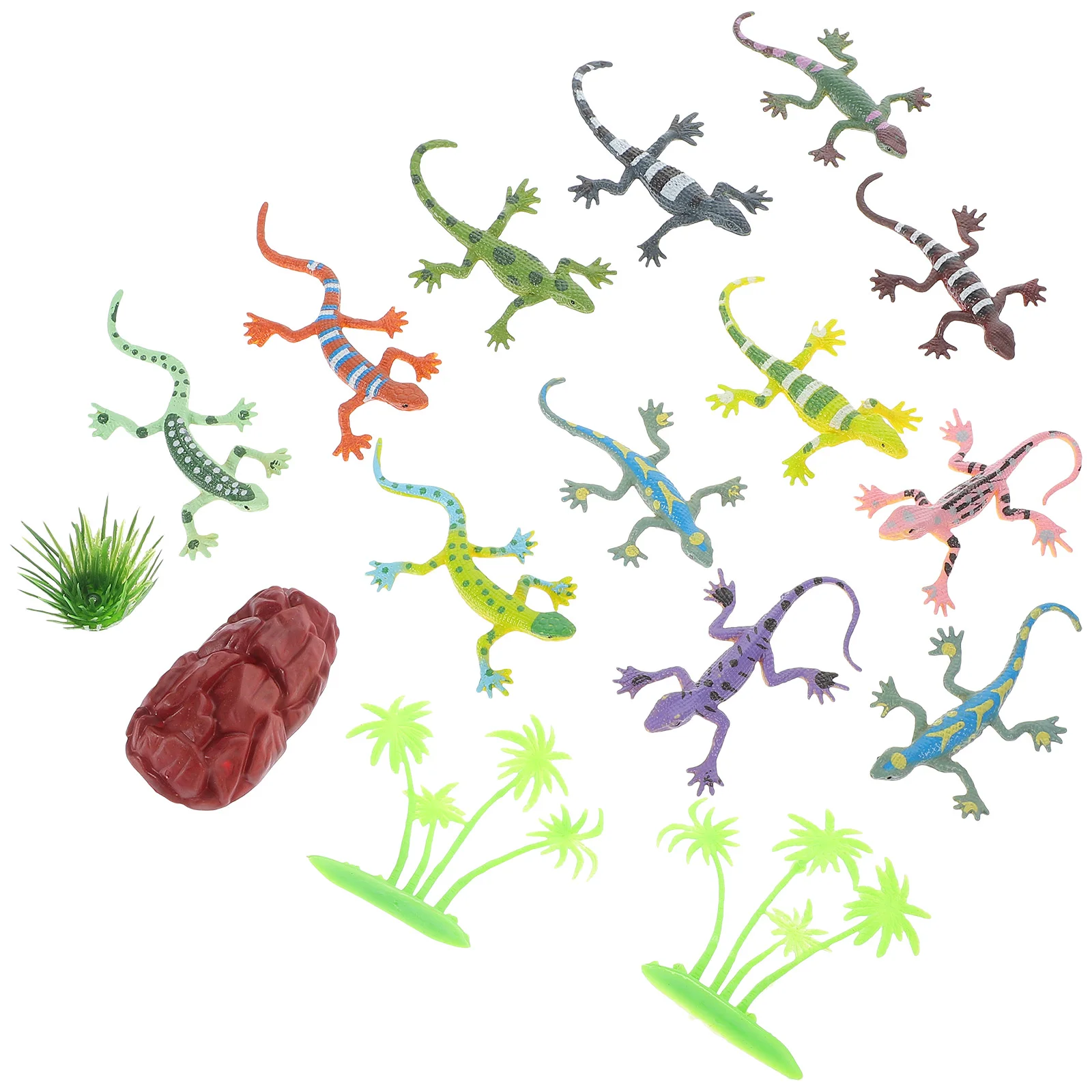 

12pcs Artificial Lizard Model Simulated Reptile Mini Animal Model Home Adornment Educational Plaything for Home Office Garden