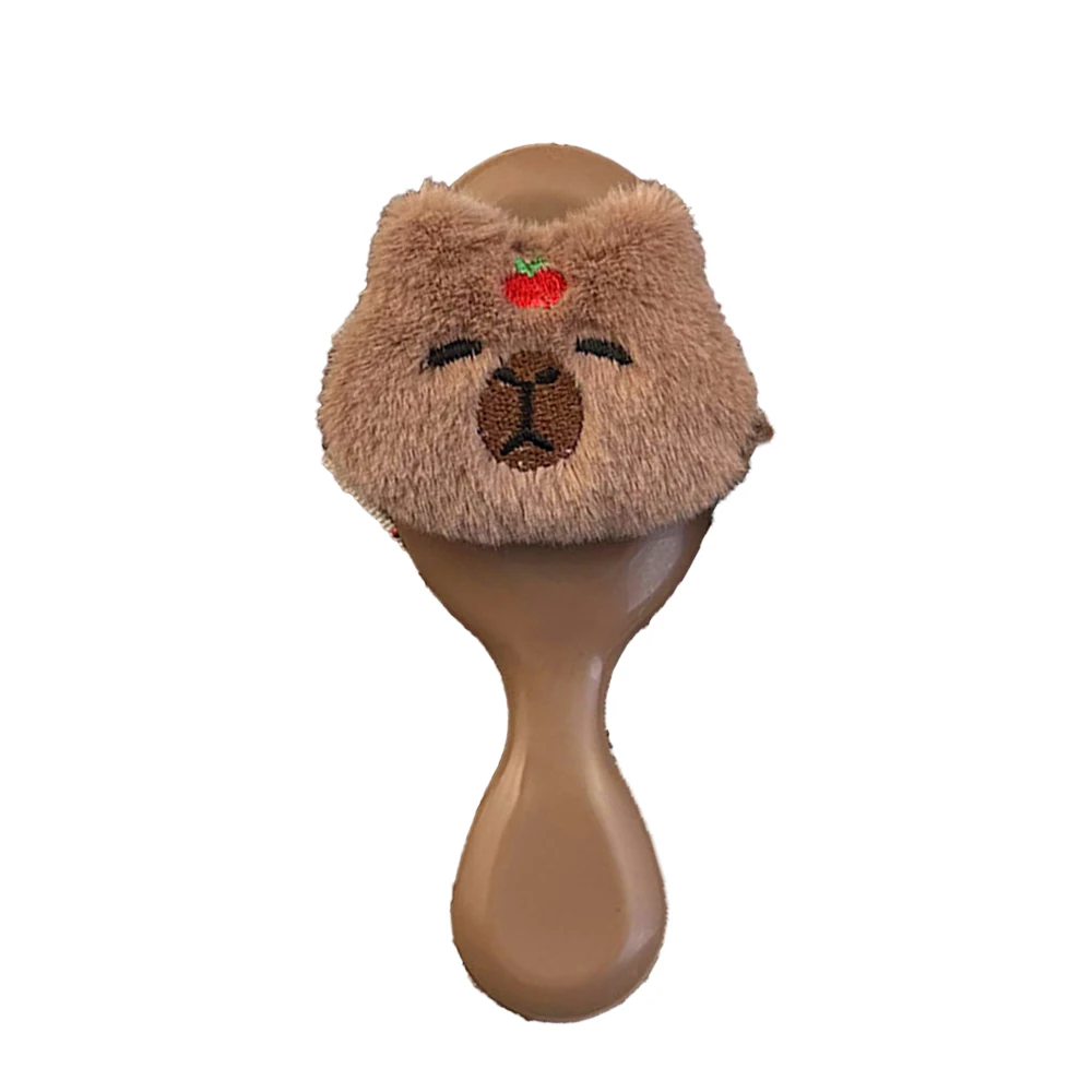 1pcs Mini Cute Cartoon Apple Capybara Plush Air Cushion Hairbrush Hug Fish Capybara Plush Scalp Massage Comb 6
