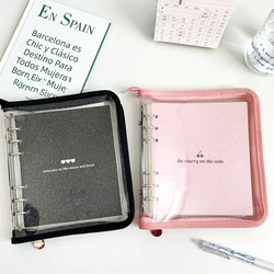 Carnet de notes à fermeture éclair en PVC, couverture souple transparente étanche, organisateur personnalisé pour Journal agenda, carte postale 