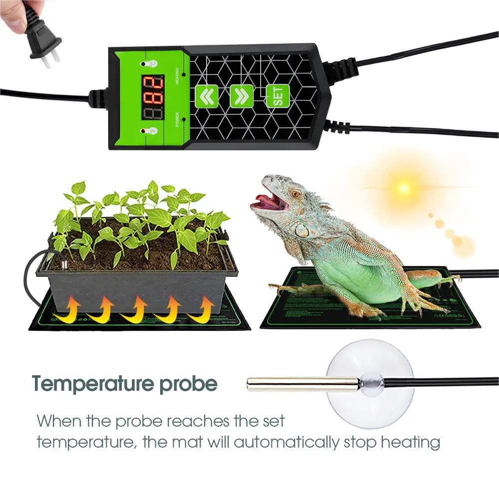 10x20.75" 27W Adjustable Thermostat Seedling Heated Mats for Plants Pepper Seed Germination Cultivate Warmth Pad Garden Tools