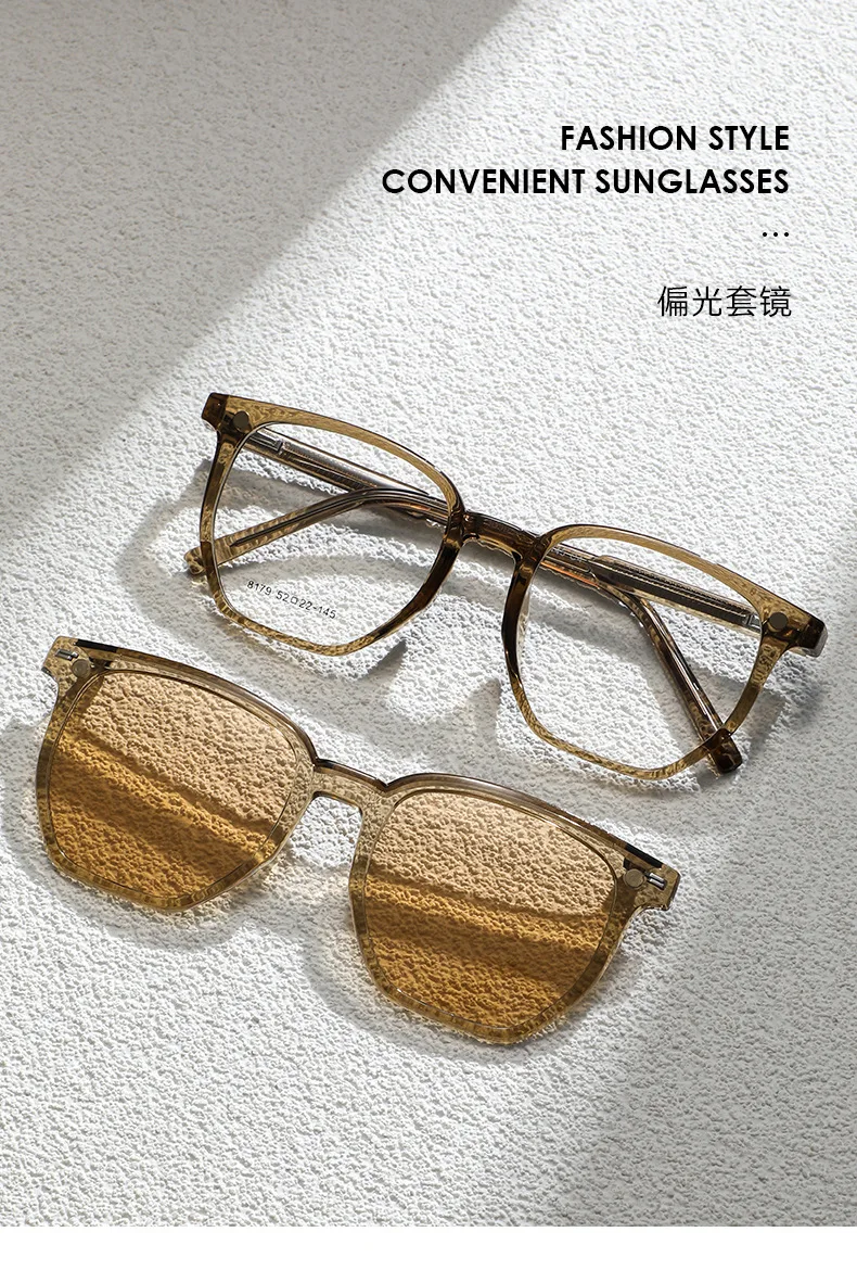Zirosat polarisierte Sonnenbrille Männer Frauen Magnet clip tr90 auf Brille optische verschreibung pflicht ige Brillen fassungen Brillen – Detail 1