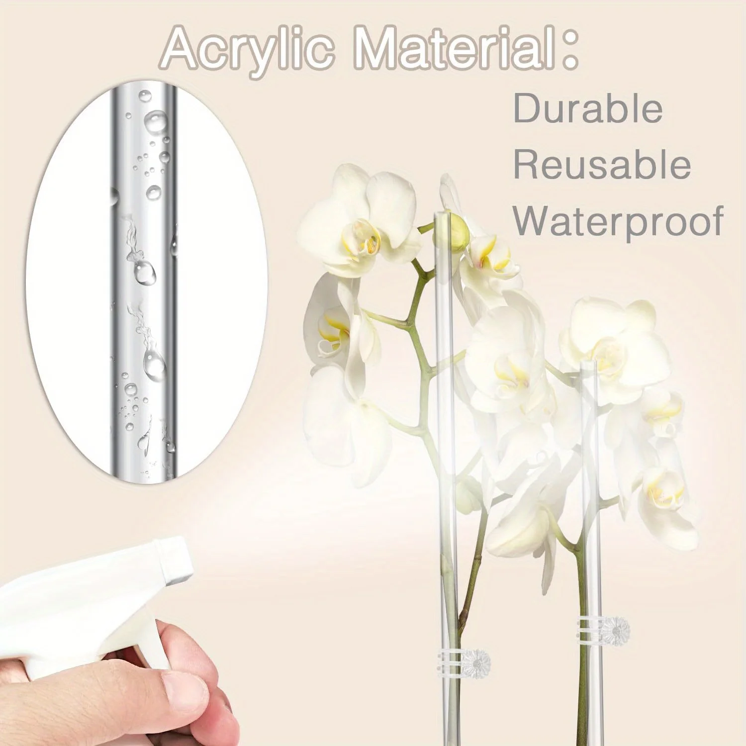Plant Stakes 10 transparent multi-functional garden posts for orchids tomatoes flowers