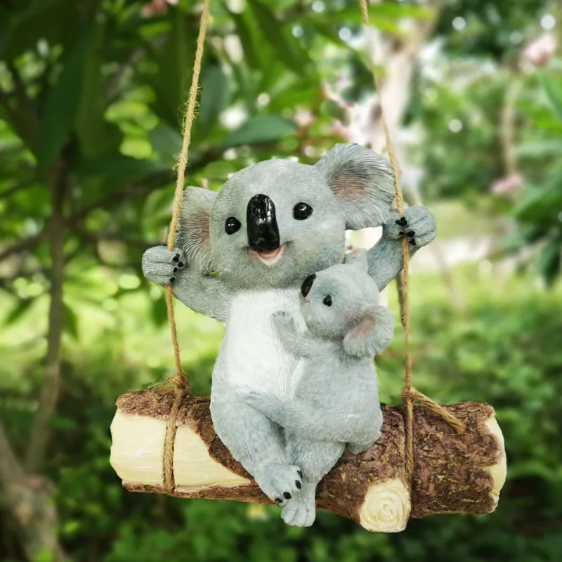 Creative Climbing Rope Squirrel Figurine Garden Outdoor Decoration 1pc