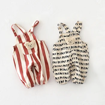 Striped Bear Baby Romper 1