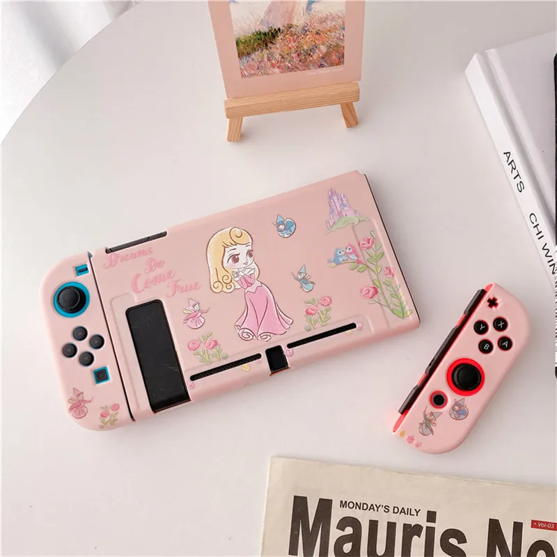 Disney Lovely Princess For Switch Case Shell Protective Split Housing Box  For Nintendo Switch Accessories NS Console TPU Fundas