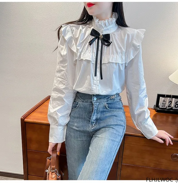 formal white blouses with ruffles