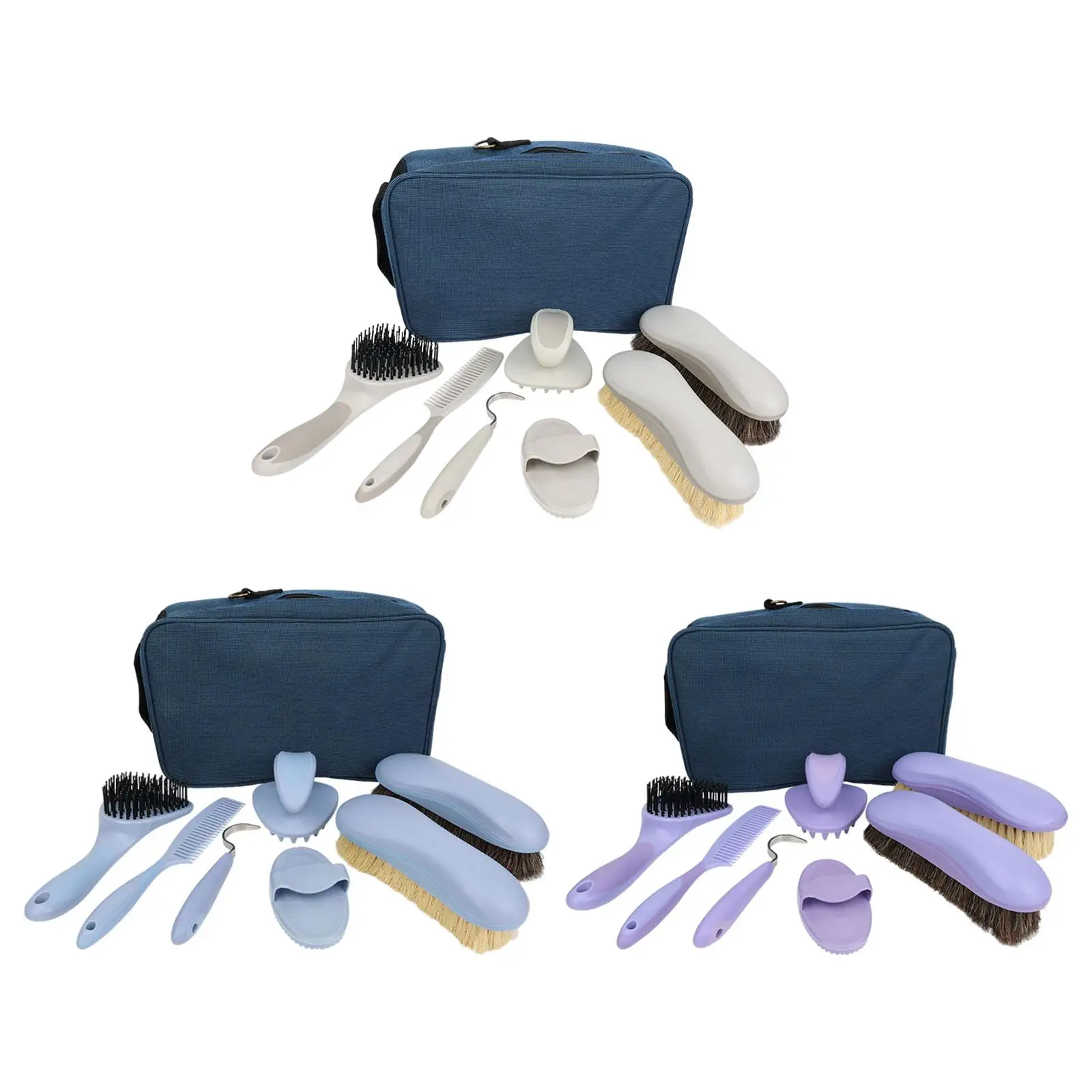 8x-equestrian-maintenance-set-cleaning-brushes-body-brushes-mane-and-tail-brush