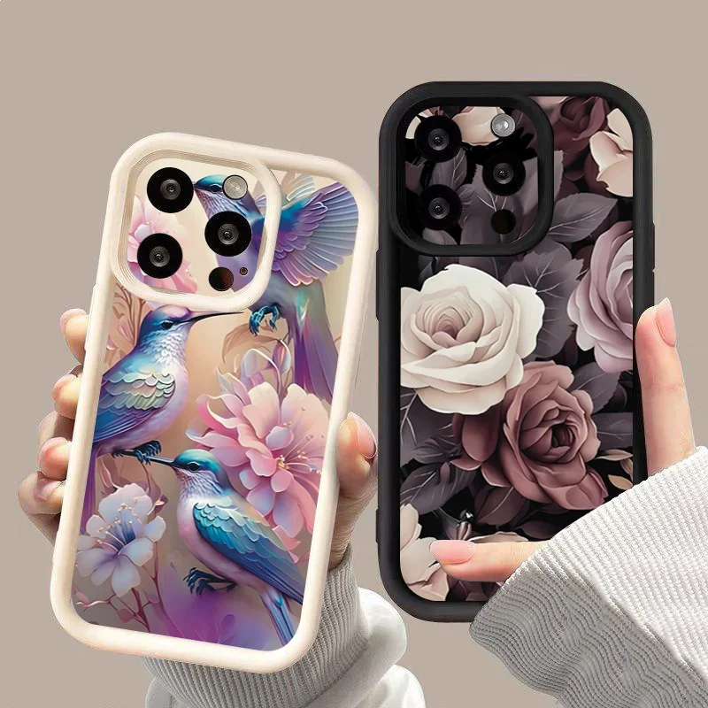 Floral Thickened Phone Case with Rugged Protection