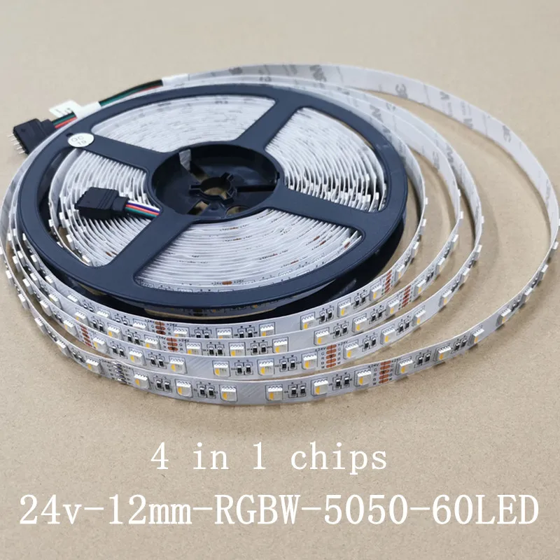 10455 Led 24V 10m 5050 4 in 1 RGBW LED Strip 60LEDs/m 12mm IP20 Non Waterproof ...