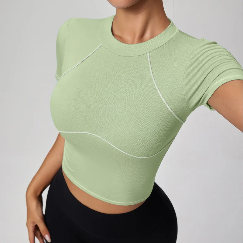 Yoga Shirts Women Workout Top Short Sleeve Gym Clothing Running Tights Fitness T Shirts