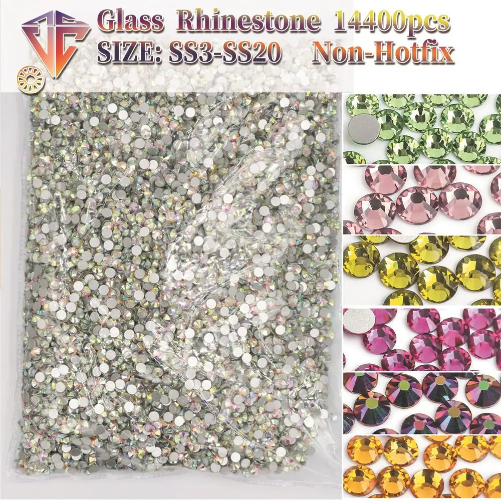 Beadsland Flatback Rhinestones Bulk,14400pcs White Rhinestones for