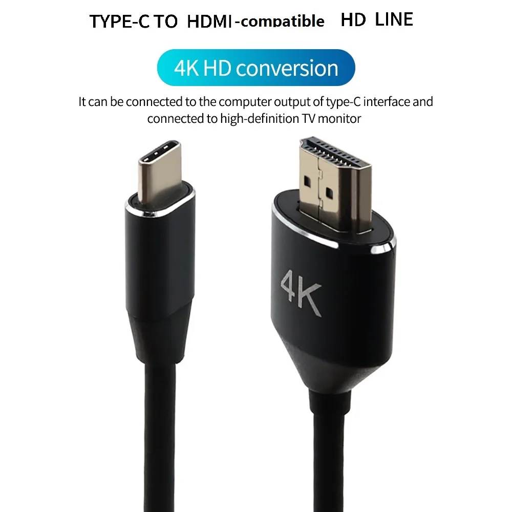 HDMI ȣȯ 4K Ÿ C to HDMI HD  ̺ , 2m, usb 3.1, ƺ , ȭ̿, usb c ̺
