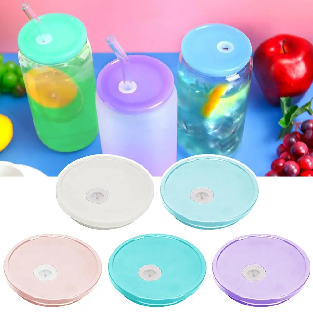 2/10 Pcs Acrylic Lids For 16 Oz Glass Cups Thickened Good Sealing With  Straw Hole Easy To Clean Glass Mug Lid - AliExpress