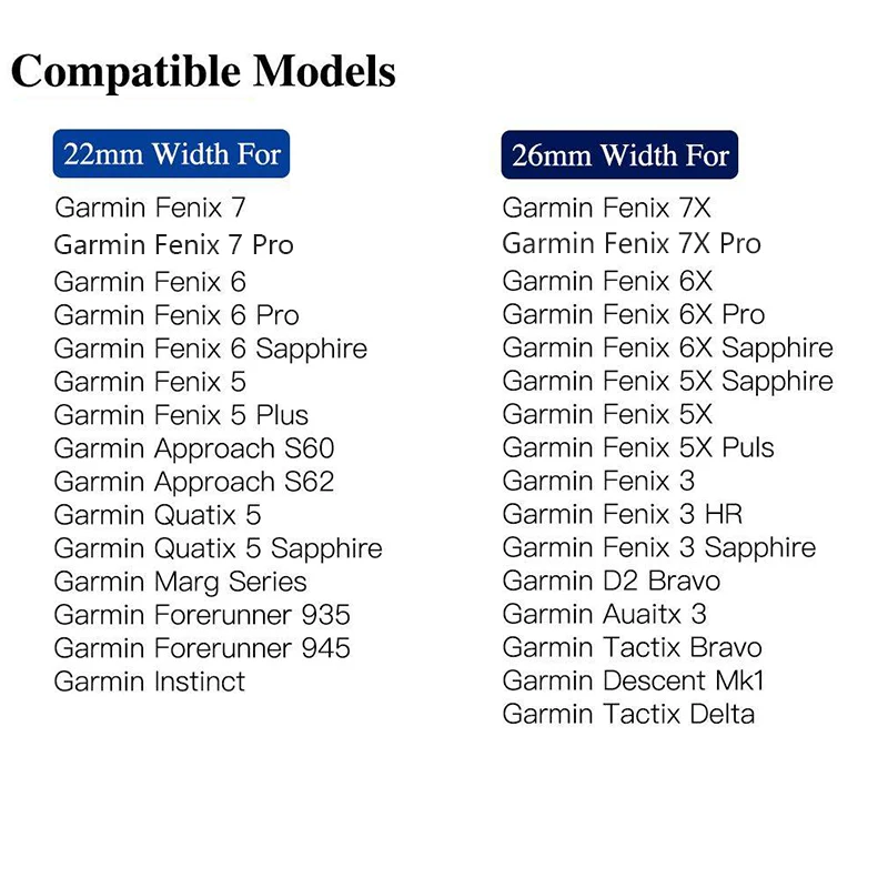 Garmin Fenix 7 7X 6 6X Pro 5 5X Plus  θ ƿ ð ,   Ż Ʈ, Quatix 5 ̾ , 22mm, 26mm