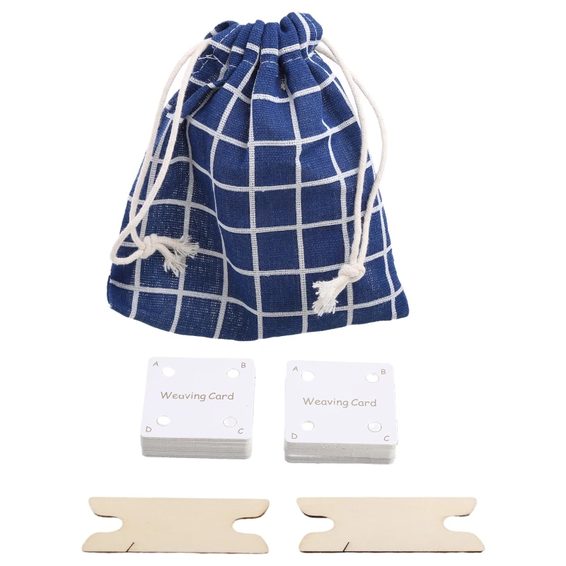 Weaving Cards Table Kit For Diy Craft Loom Card Weaving Tools Shuttle Embroidery Thread Cloth Bag For Kids Adults New Dropship