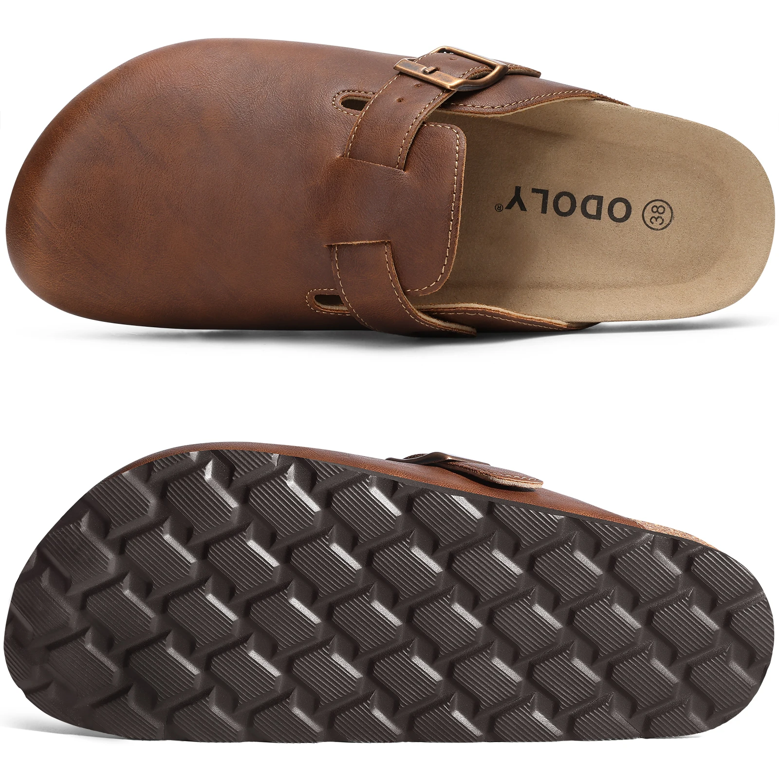 Vegan Leather Mules With Cork Insole And Arch Support For Women_voghion.com