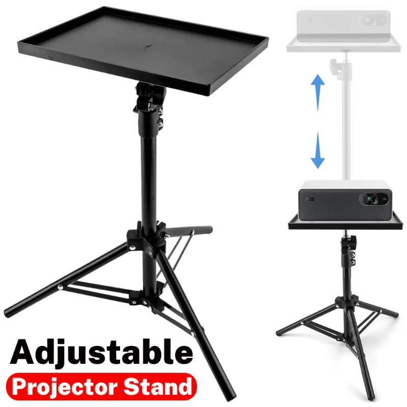 Supporto per Proiettore da Pavimento a Parete, Mensola da Scrivania, Supporto per Laptop, Asta Telescopica, Treppiede per Trasmissioni Live, Supporto per Fotocamera e Proiettore
