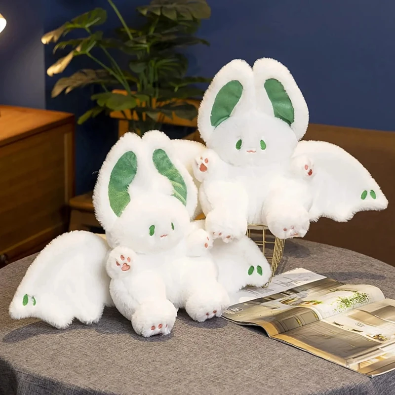 Flying Big Bat Bunny Plush Toy Kawaii Animal Creative Magical Spirit Rabbit Plush Doll White Bat Soft Stuffed Toys for Kids Gift 3