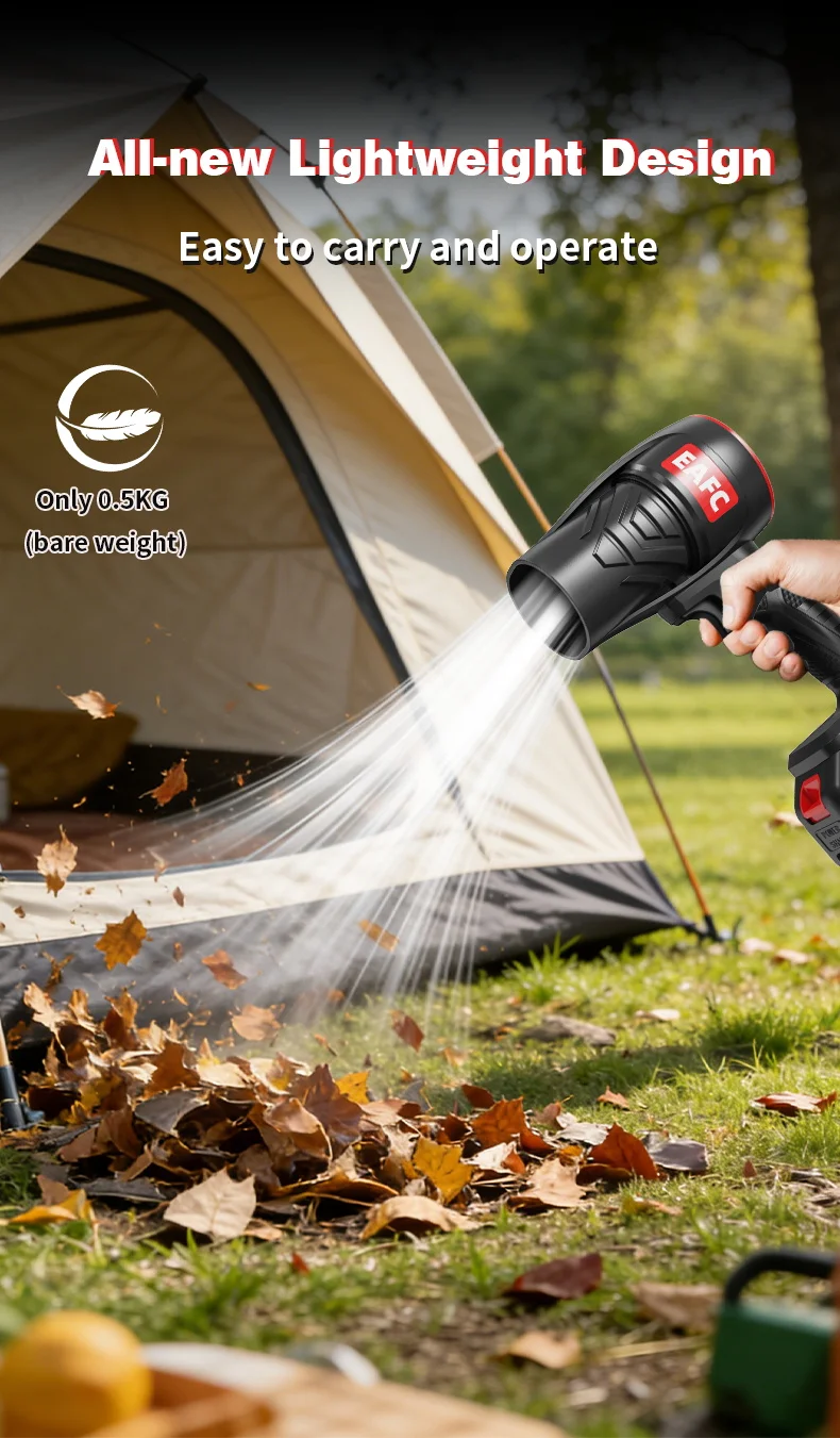 EAFC 300 W leistungsstarker Luftgebläse-Turbolüfter mit Schub zum Reinigen von gefallenen Blättern, Schnee und Sand mit 21-V-Makita-Akku – Detail 5
