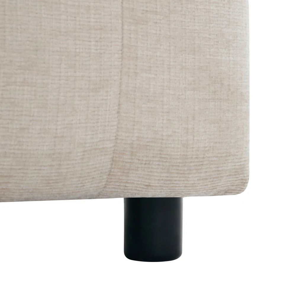 3-Sitzer-Sofa, mit Stauraum, L-förmiges Ecksofa mit abnehmbarem Fußhocker und 2 Kissen, geeignet für Wohnzimmer, Büro – Detail 22