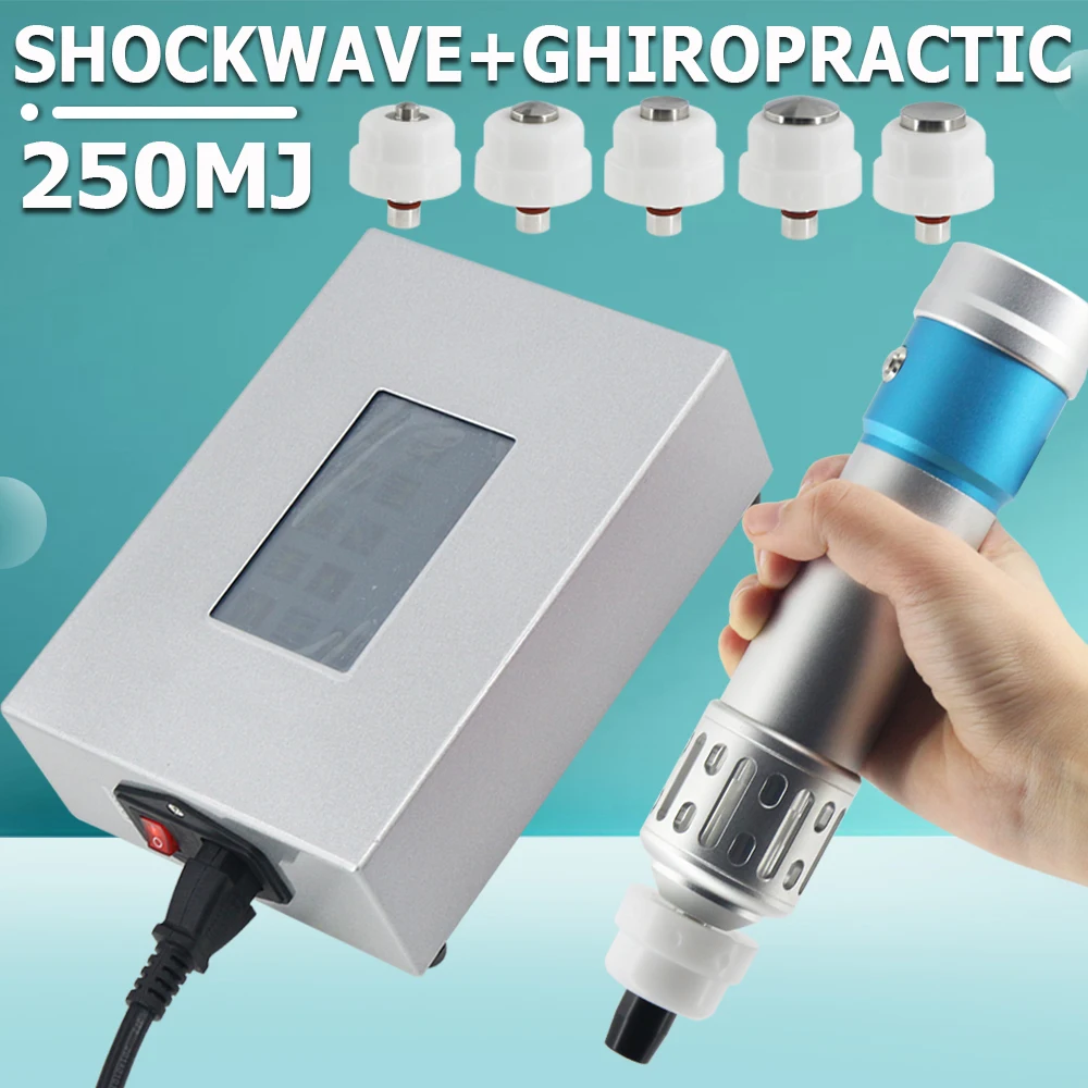 

250MJ Shockwave Chiropractic Tool 2 in 1 ED Treatment Physiotherapy Shock Wave Therapy Machine Body Relief Body Relax Massager