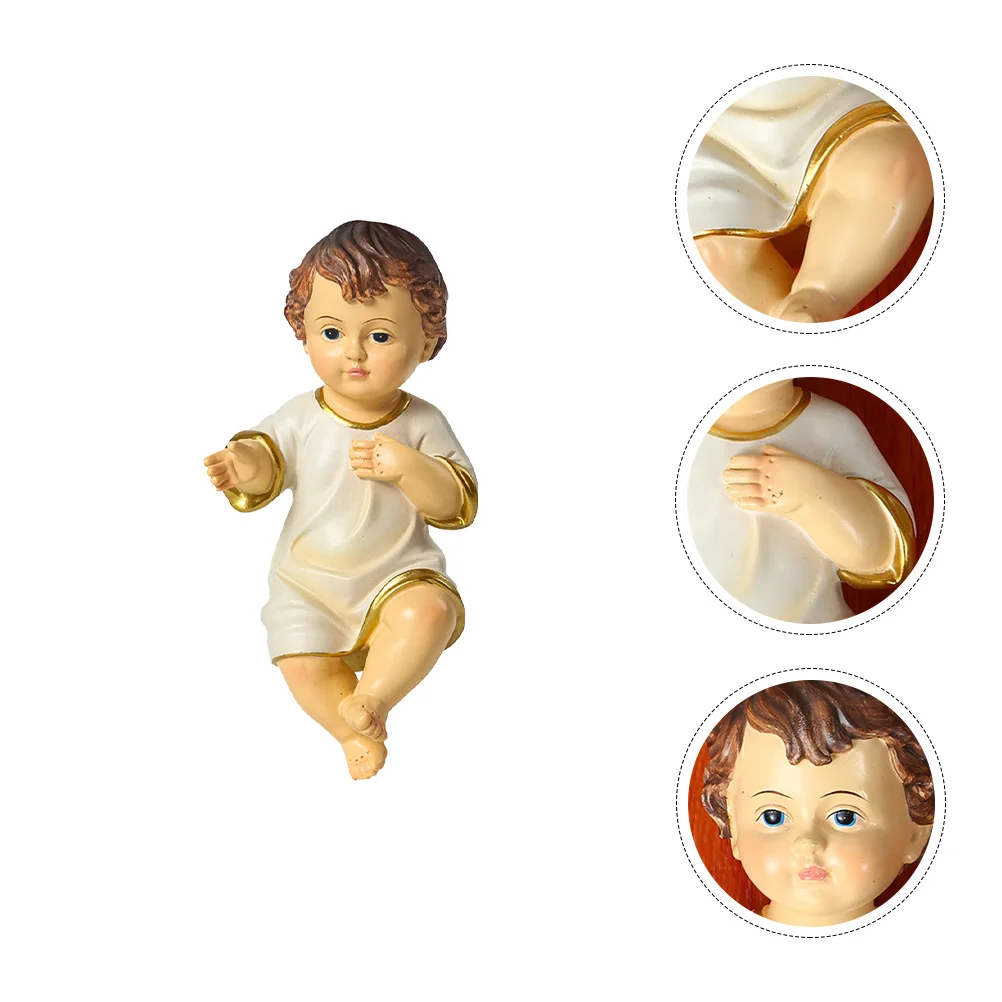 

Religious Baby Child Ornament Saint Baby Mini Dolls Resin Adornment Outdoor Table Decor Ornaments Church Jesus Statue Figurine