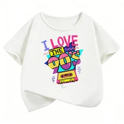 Retro I Love The 90s Funny Kids' Short Sleeve T - Shirt - Casual Summer/Spring Top - 160 (WHITE)