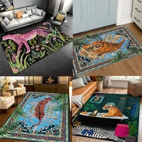 Bohemian Tiger Pattern Vintage American Ethnic Area Rug Non-Slip Carpet Machine Washable Doormat for Living Room Bedroom Kitchen 1