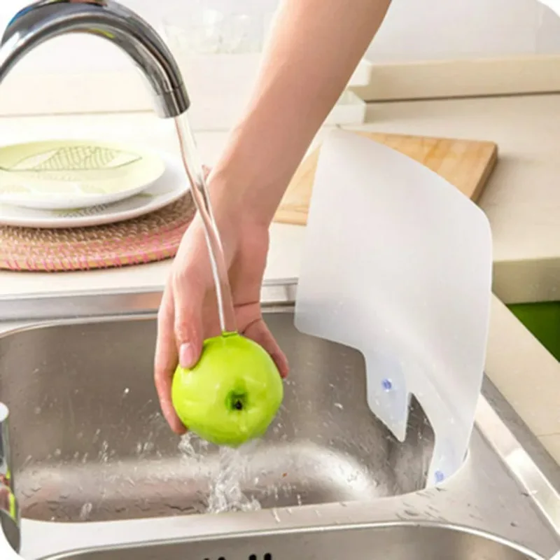 Kitchen Sink Water Splash Guards 1 Pc with Sucker Waterproof Screen for Dish Fruit Vegetable Washing Anti-water Board PVC Flaps kitchen splatter screen kitchen splash guard