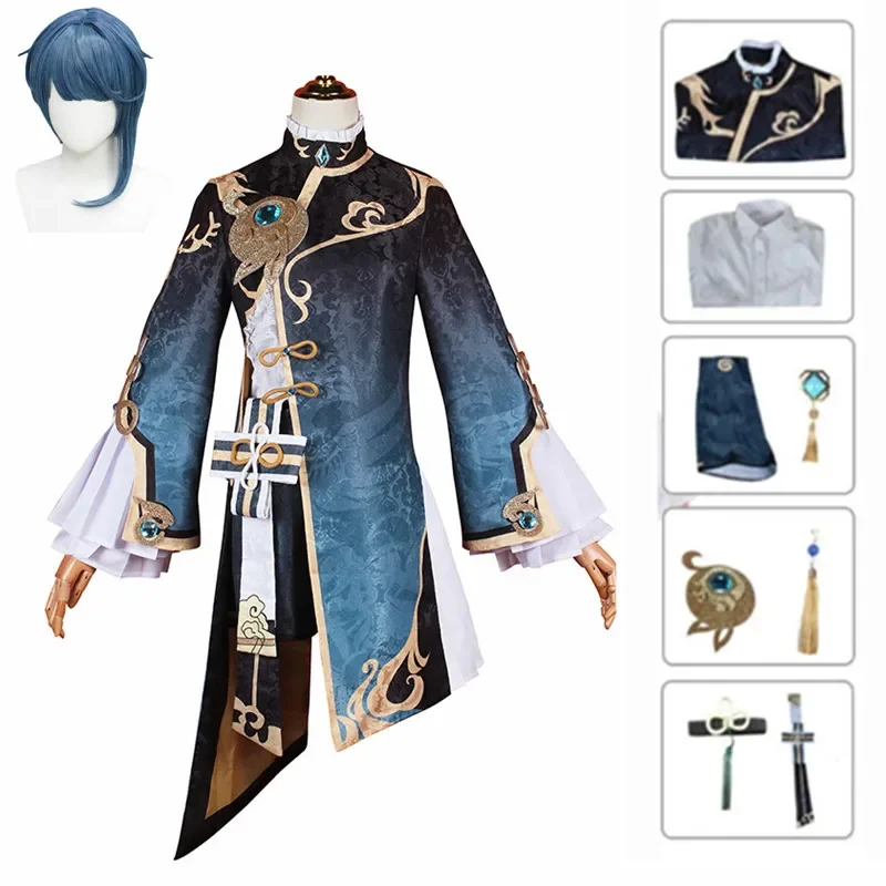 

Anime Game Genshin Impact XingQiu Cosplay Costume Daily Uniform Gorgeous Woman Wig Outfit Cosplay Costumes for Cosplay Lovers